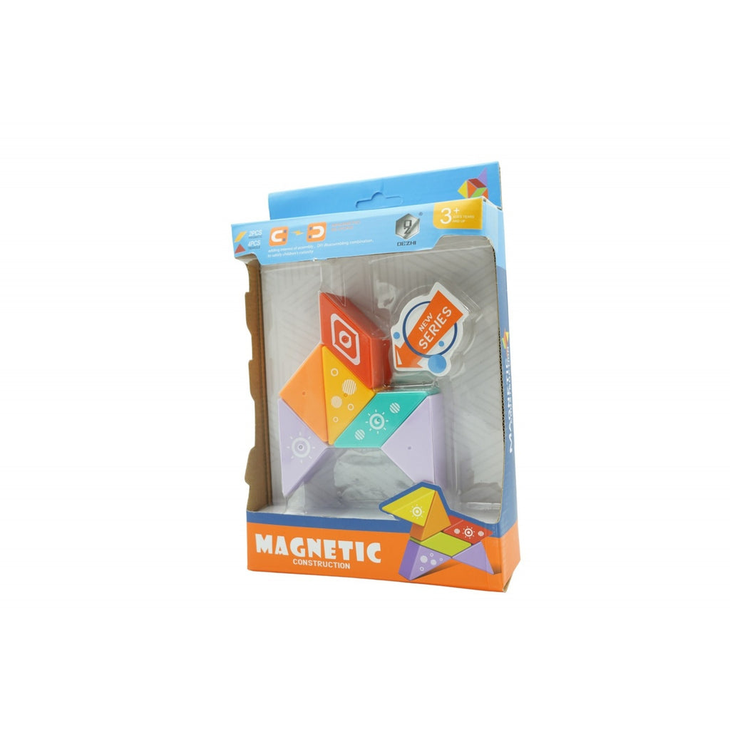Set inteligent de constructie cu piese magnetice, 6 piese, pentru copii, +3 ani, multicolor