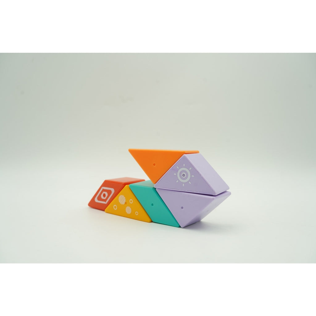 Set inteligent de constructie cu piese magnetice, 6 piese, pentru copii, +3 ani, multicolor