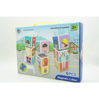 Set inteligent de cuburi magnetice pentru copii, 6 piese, cutie depozitare, puzzle joburi, +3 ani, multicolor