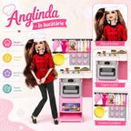 Set Jucarie cu Papusa Bucatareasa, Aragaz si Accesorii de Gatit, 3+ Ani