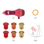 Set Jucarie Educativa, Proiector Tip Lanterna Pentru Copii, 6 Teme, 48 de Imagini, Cutie Depozitare, +3 ani, Rosu