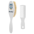 Set perie de par si pieptene Akuku cu peri naturali - model Bufnita