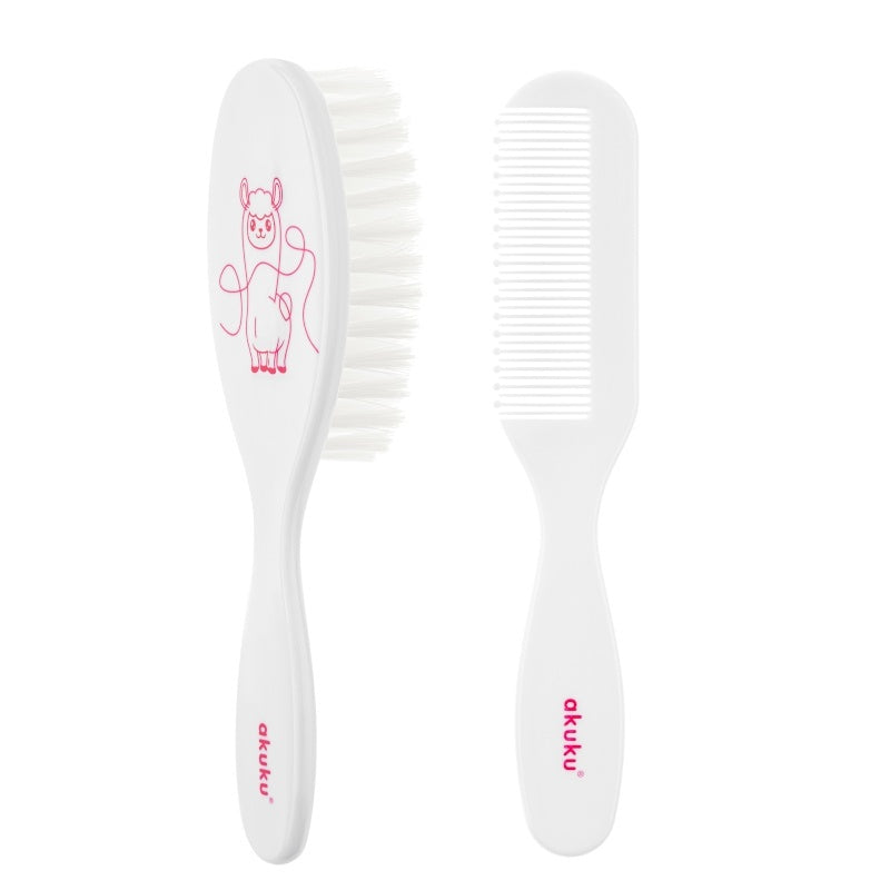 Set Perie Si Pieptan Pentru Bebelusi Akuku, 0 Luni, BPA Free, Lama