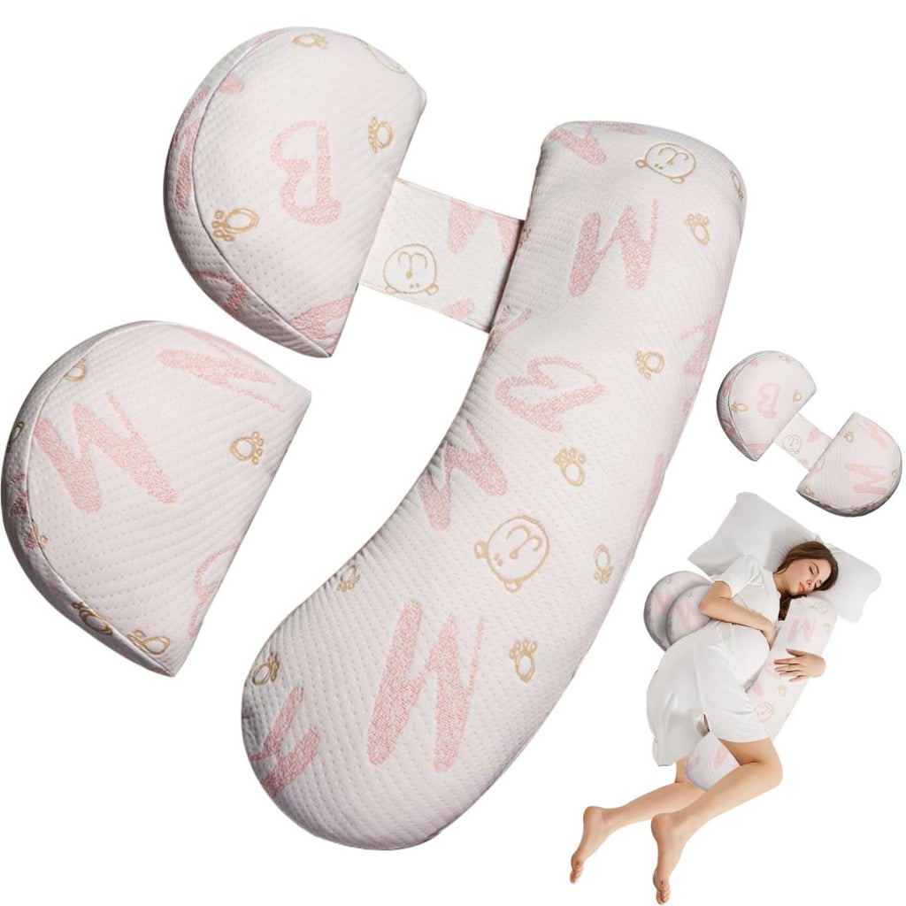 Set Perna pentru Gravide, Husa Detasabila, Utilizare in Forma H si U, Reglabila, Latime Ajustabila, Proactive, Roz Pal