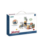 Set piese magnetice de constructie, Cu tobogane si bile, 41 piese, Multicolor