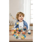 Set piese magnetice de constructie, Cu tobogane si bile, 41 piese, Multicolor