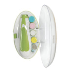 Set Pila Electrica pentru Copii si Bebelusi, ABS, 6 Accesorii, cu Lumina LED, Verde Alb