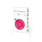 Set Pila Electrica pentru Copii si Bebelusi, ABS, Incarcare USB, Model cu Flori, 6 Accesorii, cu Lumina LED, Fucsia