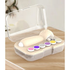 Set Pila Electrica, pentru Copii si Bebelusi, din ABS, 6 Accesorii, Incarcare USB, cu Lumina Led, 11.5 x 5.5 cm, Alb
