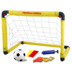 Set Poarta de Fotbal pentru Copii, 45x60 cm, Minge, Cartonase, Pompa, Fluier, Interactiv, Distractiv, Galben