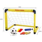 Set Poarta de Fotbal pentru Copii, 45x60 cm, Minge, Cartonase, Pompa, Fluier, Interactiv, Distractiv, Galben