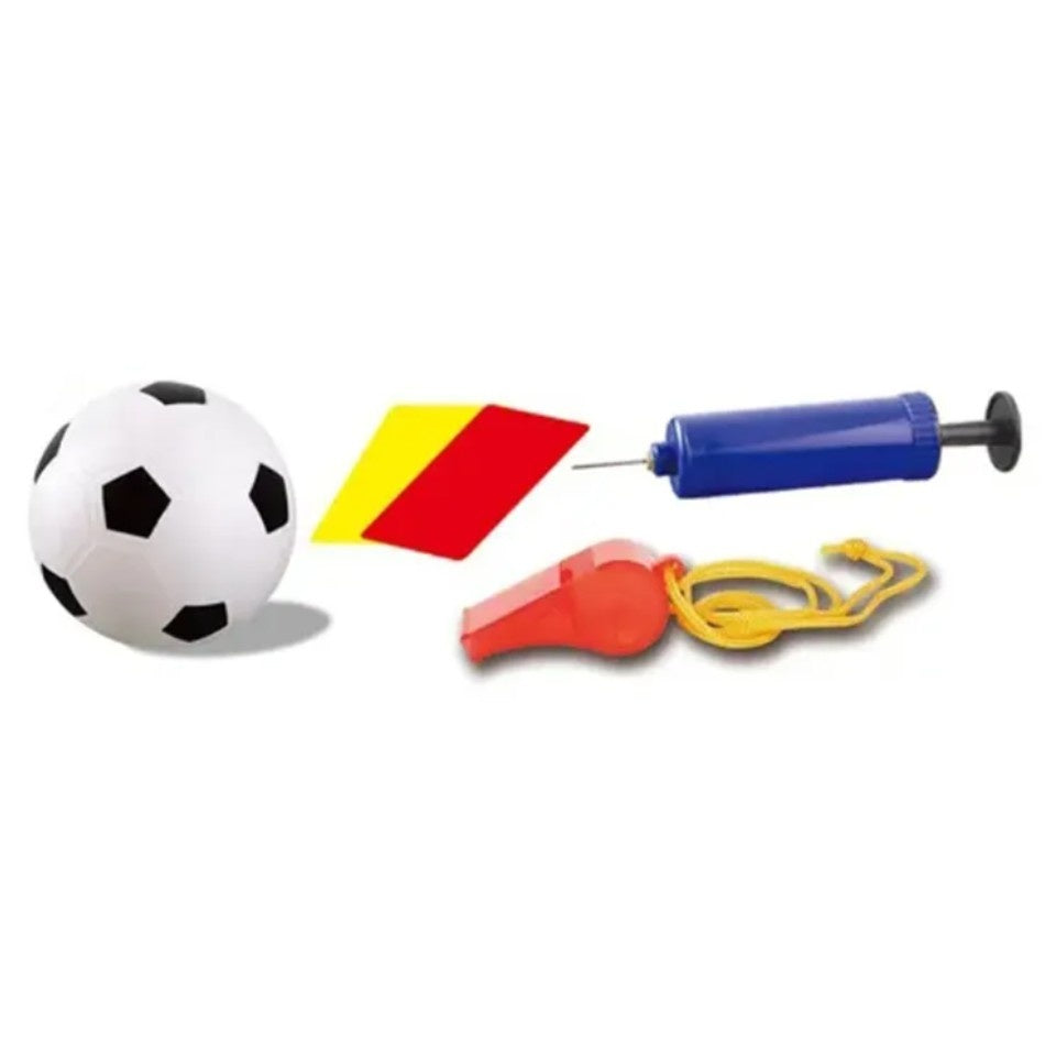 Set Poarta de Fotbal pentru Copii, 45x60 cm, Minge, Cartonase, Pompa, Fluier, Interactiv, Distractiv, Galben