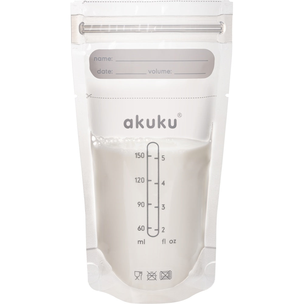 Set pungi sterile AKUKU, pentru stocarea laptelui matern, 30 bucati, 150 ml