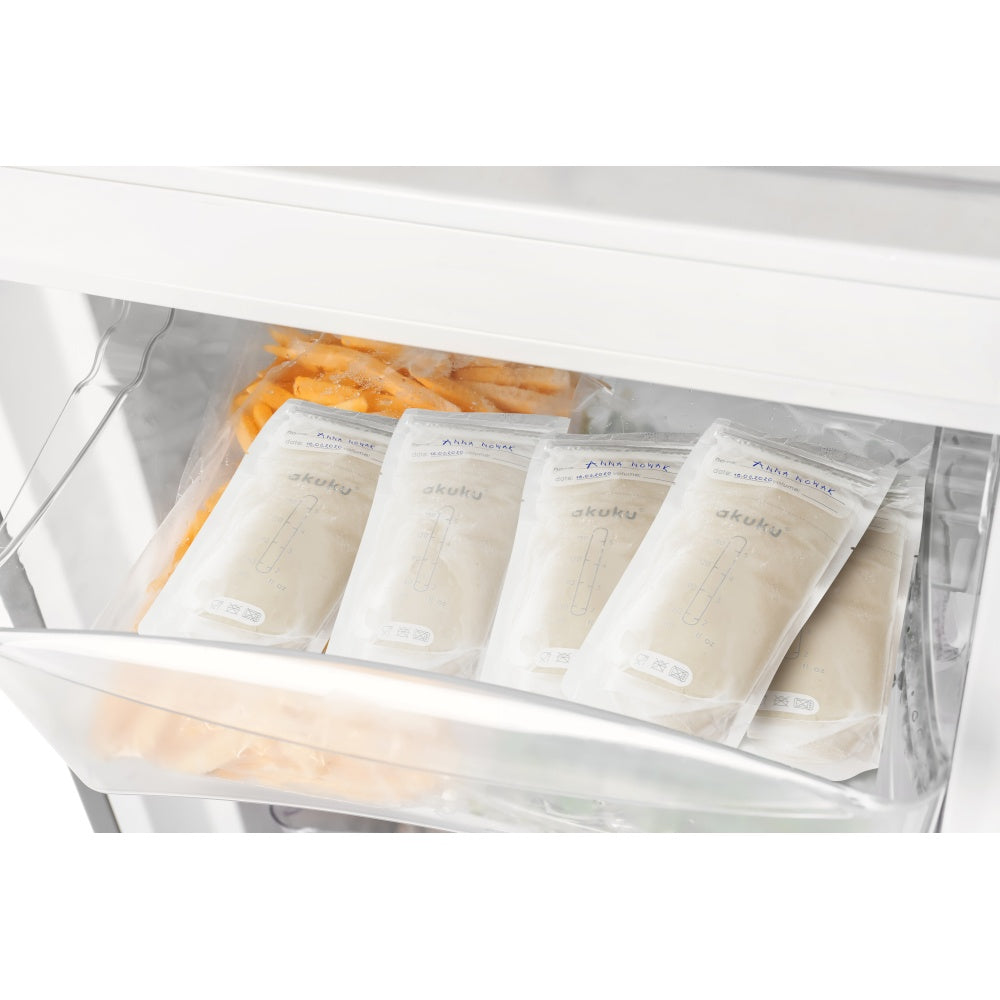 Set pungi sterile AKUKU, pentru stocarea laptelui matern, 30 bucati, 150 ml