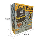 Set Scule de Jucarie pentru Copii, Ghiozdan cu Bormasina si Accesorii Incluse, 28 Piese, Material Plastic Durabil, Interactiv, +3 Ani, 30.5x25x11 cm, Negru/Portocaliu