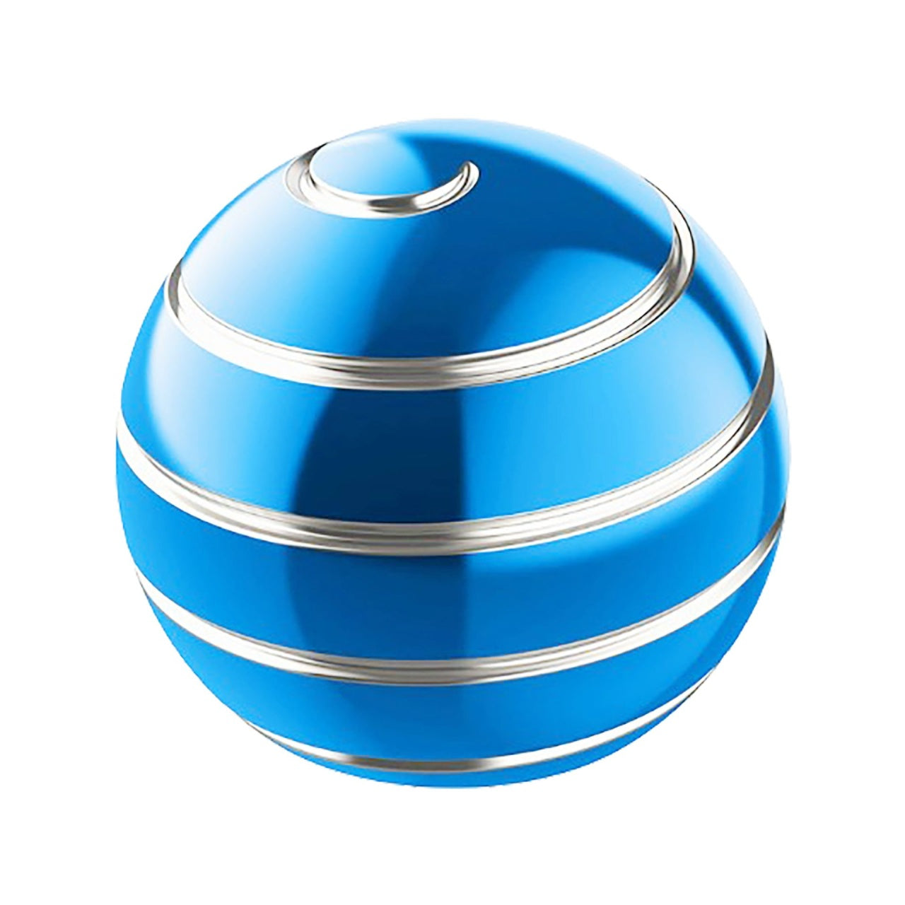 Sfera Fidget Spinner Metalic, Corp Aliaj Zinc, Rulment Inox, Jucarie Antistres pentru Focus si Relaxare, Diametru 40 mm, Gadget pentru Birou, Scoala, Cadou pentru Copii si Adulti, Albastru
