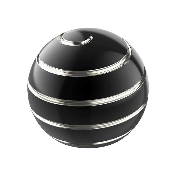 Sfera Fidget Spinner Metalic, Corp Aliaj Zinc, Rulment Inox, Jucarie Antistres pentru Focus si Relaxare, Diametru 40 mm, Gadget pentru Birou, Scoala, Cadou pentru Copii si Adulti, Negru