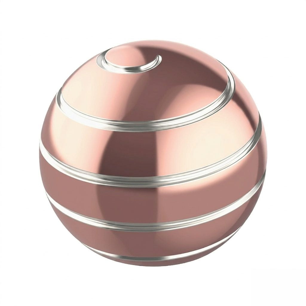 Sfera Fidget Spinner Metalic, Corp Aliaj Zinc, Rulment Inox, Jucarie Antistres pentru Focus si Relaxare, Diametru 40 mm, Gadget pentru Birou, Scoala, Cadou pentru Copii si Adulti, Roz