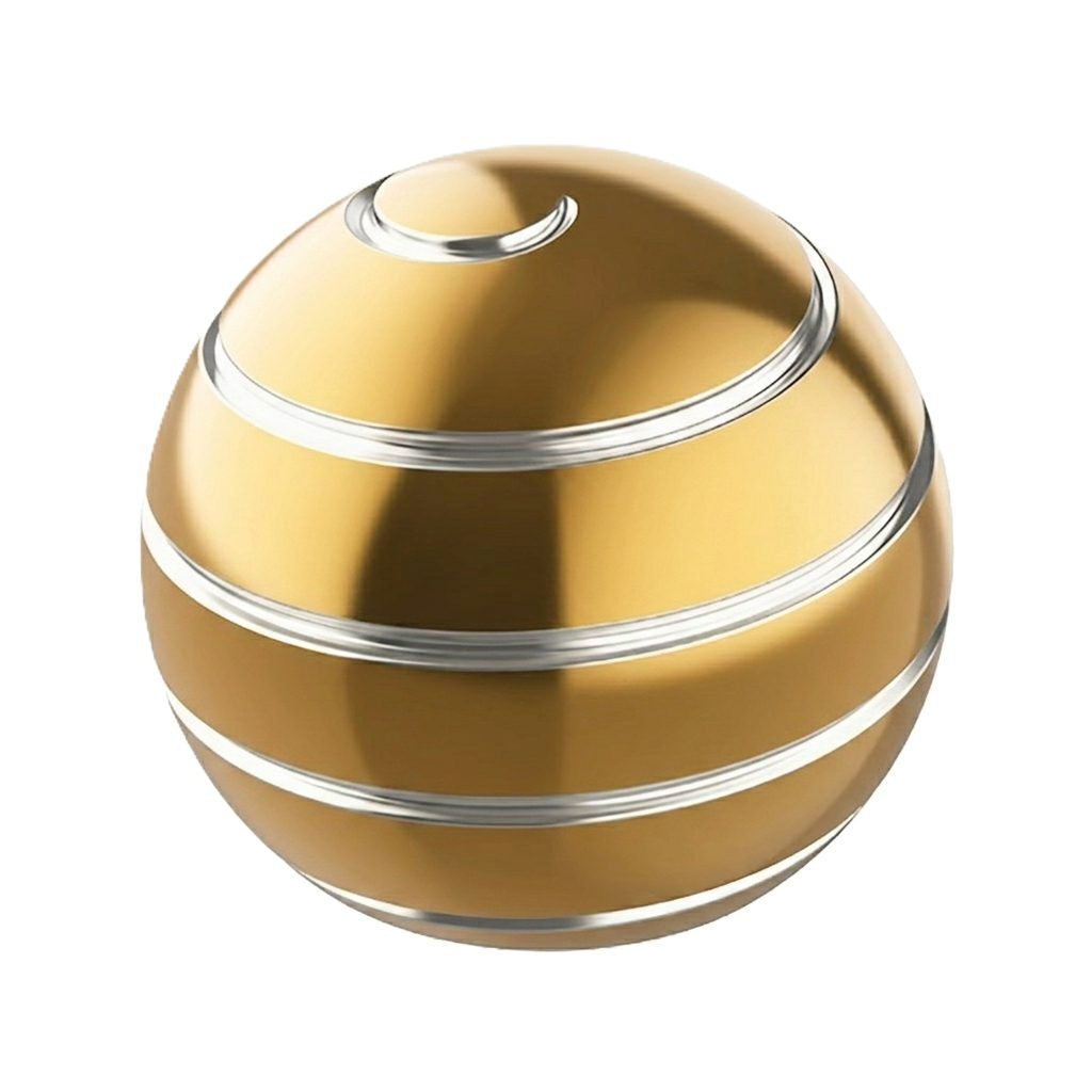 Sfera Fidget Spinner Metalic, Corp Aliaj Zinc, Rulment Inox, Jucarie Antistres pentru Focus si Relaxare, Diametru 40 mm, Gadget pentru Birou, Scoala, Cadou pentru Copii si Adulti, Auriu