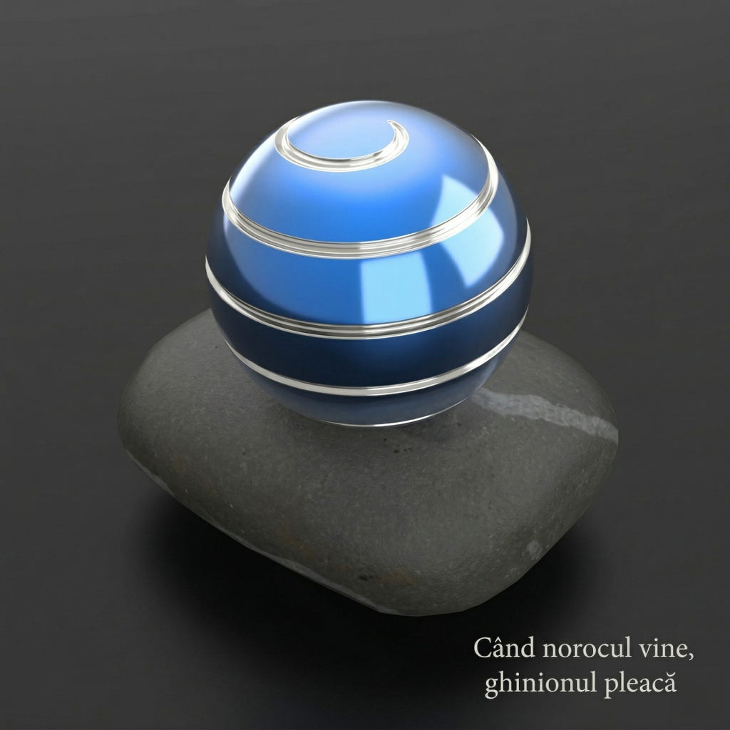 Sfera Fidget Spinner Metalic, Corp Aliaj Zinc, Rulment Inox, Jucarie Antistres pentru Focus si Relaxare, Diametru 40 mm, Gadget pentru Birou, Scoala, Cadou pentru Copii si Adulti, Albastru