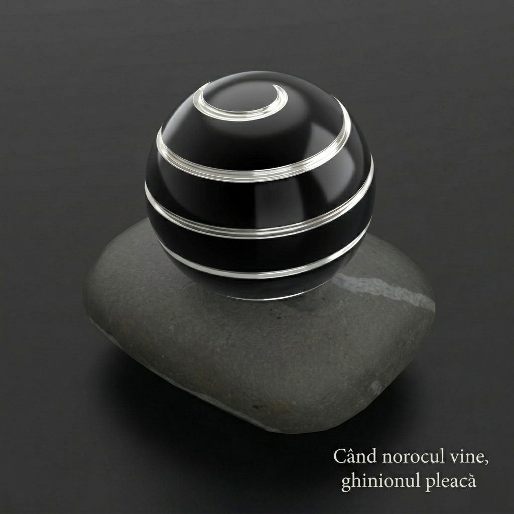 Sfera Fidget Spinner Metalic, Corp Aliaj Zinc, Rulment Inox, Jucarie Antistres pentru Focus si Relaxare, Diametru 40 mm, Gadget pentru Birou, Scoala, Cadou pentru Copii si Adulti, Negru