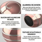 Sfera Fidget Spinner Metalic, Corp Aliaj Zinc, Rulment Inox, Jucarie Antistres pentru Focus si Relaxare, Diametru 40 mm, Gadget pentru Birou, Scoala, Cadou pentru Copii si Adulti, Roz