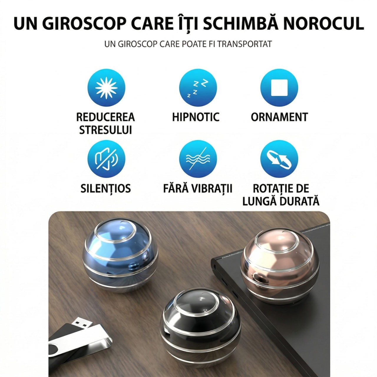 Sfera Fidget Spinner Metalic, Corp Aliaj Zinc, Rulment Inox, Jucarie Antistres pentru Focus si Relaxare, Diametru 40 mm, Gadget pentru Birou, Scoala, Cadou pentru Copii si Adulti, Roz
