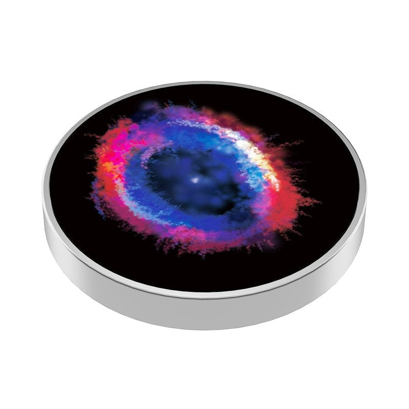 Spinner Giroscopic Metalic, Jucarie Rotativa Anti-stres, Otel Inoxidabil, 3.8 x 0.6 cm, Efect Optic Galaxie, Model Galaxy in Eridanus