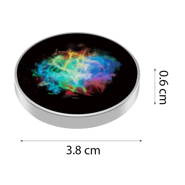 Spinner Giroscopic Metalic, Jucarie Rotativa Anti-stres, Otel Inoxidabil, 3.8 x 0.6 cm, Efect Optic Galaxie, Model Coddington's Nebula