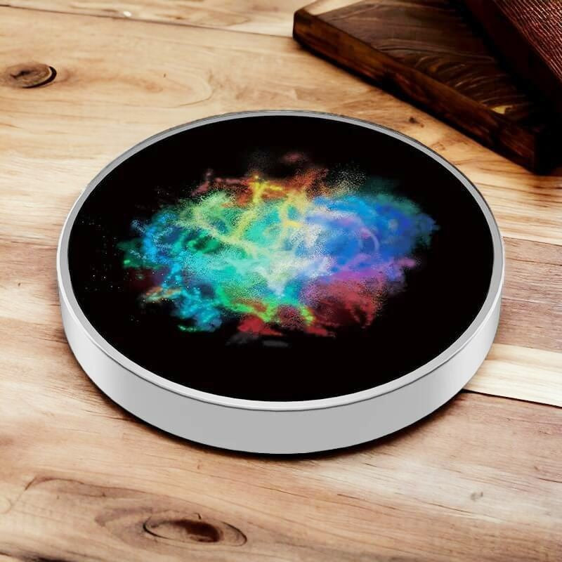 Spinner Giroscopic Metalic, Jucarie Rotativa Anti-stres, Otel Inoxidabil, 3.8 x 0.6 cm, Efect Optic Galaxie, Model Coddington's Nebula