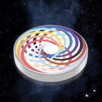 Spinner Giroscopic Metalic, Jucarie Rotativa Anti-stres, Otel Inoxidabil, 3.8 x 0.6 cm, Efect Optic Spirala Hipnotica, Model Spirala Multicolor