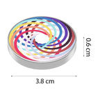 Spinner Giroscopic Metalic, Jucarie Rotativa Anti-stres, Otel Inoxidabil, 3.8 x 0.6 cm, Efect Optic Spirala Hipnotica, Model Spirala Multicolor