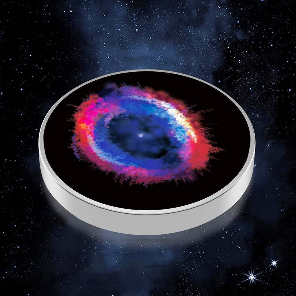 Spinner Giroscopic Metalic, Jucarie Rotativa Anti-stres, Otel Inoxidabil, 3.8 x 0.6 cm, Efect Optic Galaxie, Model Galaxy in Eridanus