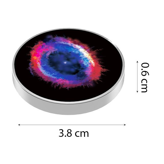 Spinner Giroscopic Metalic, Jucarie Rotativa Anti-stres, Otel Inoxidabil, 3.8 x 0.6 cm, Efect Optic Galaxie, Model Galaxy in Eridanus