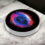 Spinner Giroscopic Metalic, Jucarie Rotativa Anti-stres, Otel Inoxidabil, 3.8 x 0.6 cm, Efect Optic Galaxie, Model Galaxy in Eridanus