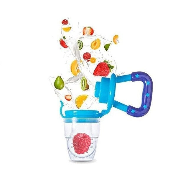 Suzeta pentru diversificarea alimentatiei/dentitie potrivit pentru fructe si piure proaspat, Albastru, fara BPA