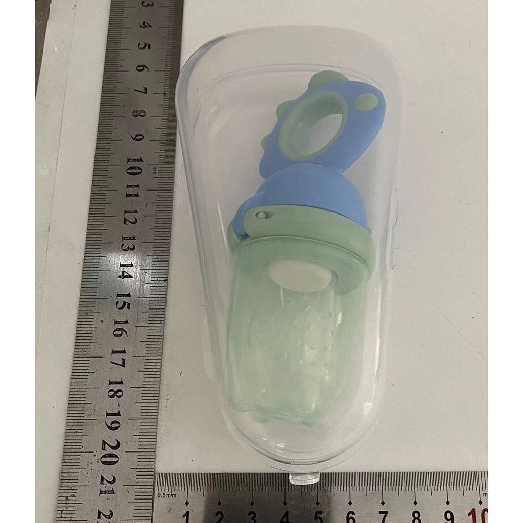 Suzeta pentru Fructe, pentru Bebelusi, din Silicon Alimentar, +4 Luni, 2 mm Grosime Gauri Tetina, 12.4 x 5.1 x 4.7 cm, Albastru/Roz