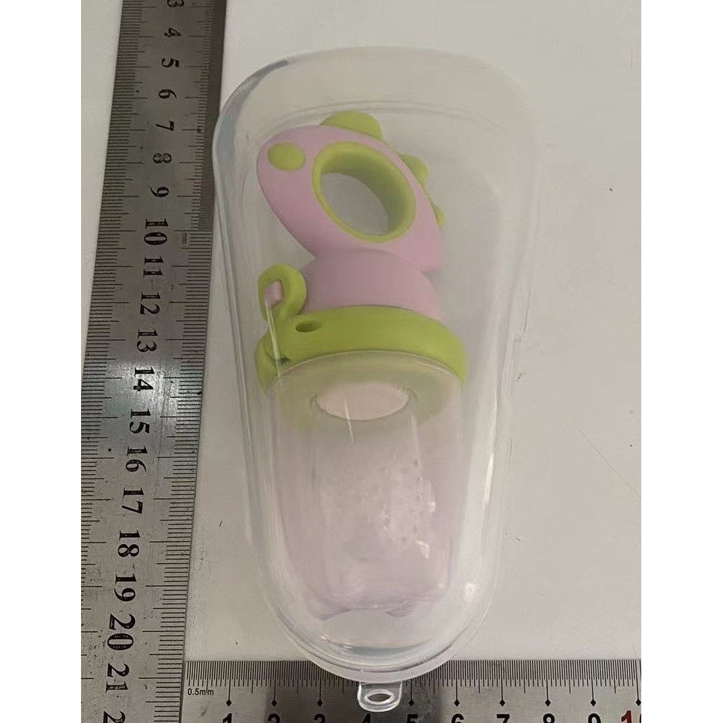Suzeta pentru Fructe, pentru Bebelusi, din Silicon Alimentar, +4 Luni, Roz/Verde