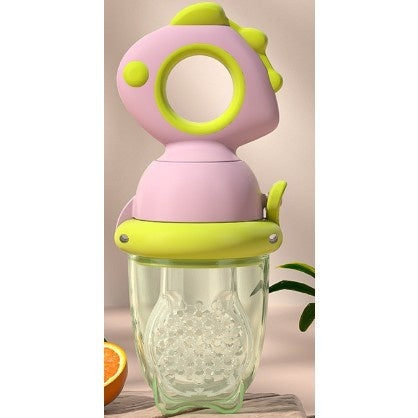Suzeta pentru Fructe, pentru Bebelusi, din Silicon Alimentar, +4 Luni, Roz/Verde