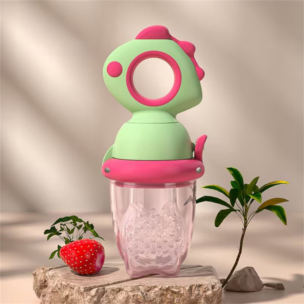 Suzeta pentru Fructe, pentru Bebelusi, din Silicon Alimentar, +4 Luni, Verde/Fucsia