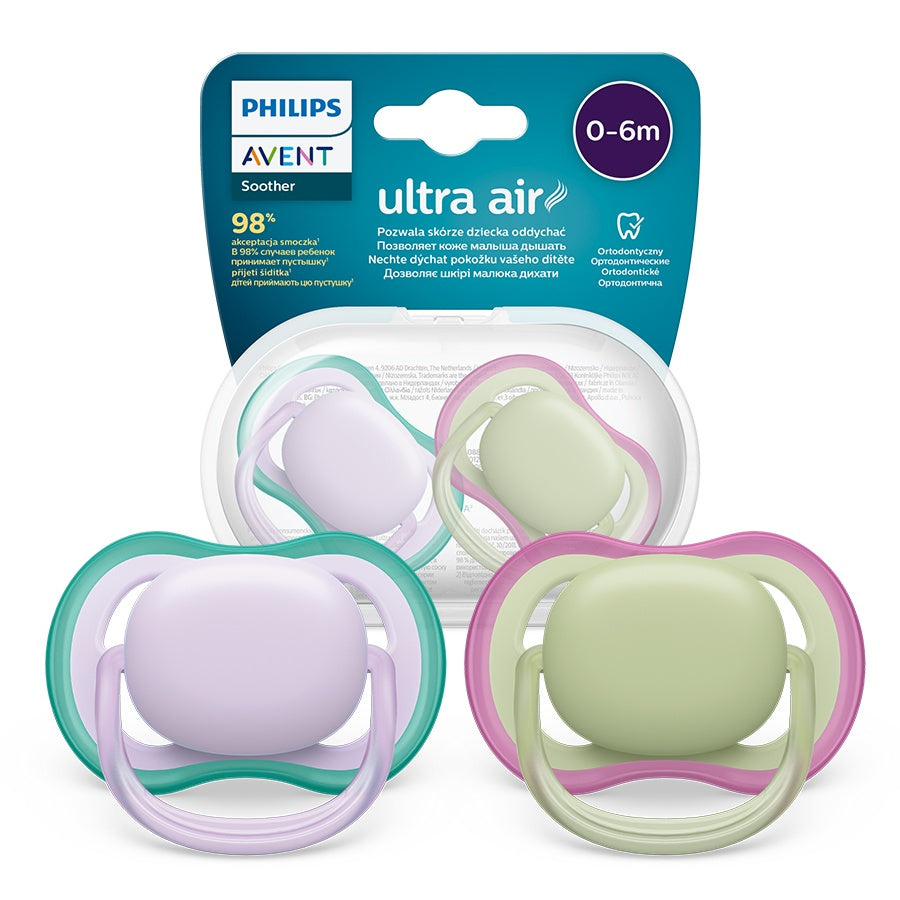 Suzete ultra air Philips Avent, 0-6 luni, 2 bucati