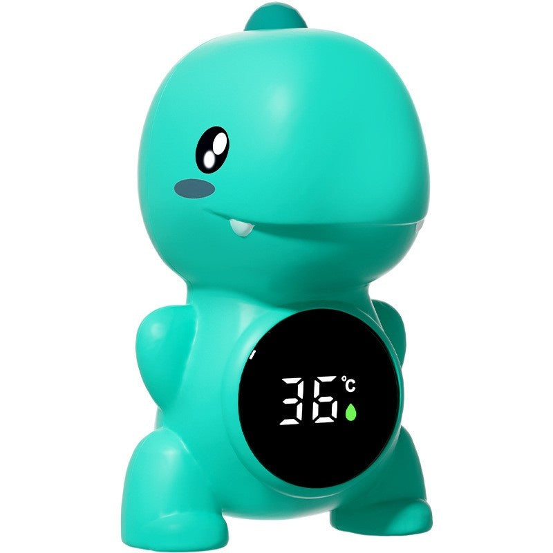 Termometru Electronic LED pentru Baie, Plutitor, Rezistent la apa, IPX7, Multifunctional, 3 Trepte de Temperatura, Model Dinozaur, 12x7cm, Verde