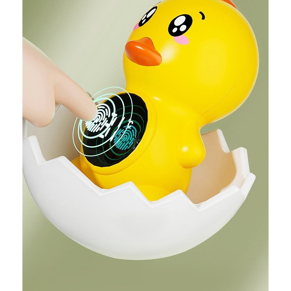 Termometru Electronic LED pentru Baie, Plutitor, Rezistent la apa, IPX7, Multifunctional, 3 Trepte de Temperatura, Model Ratusca, 12x7cm, Galben