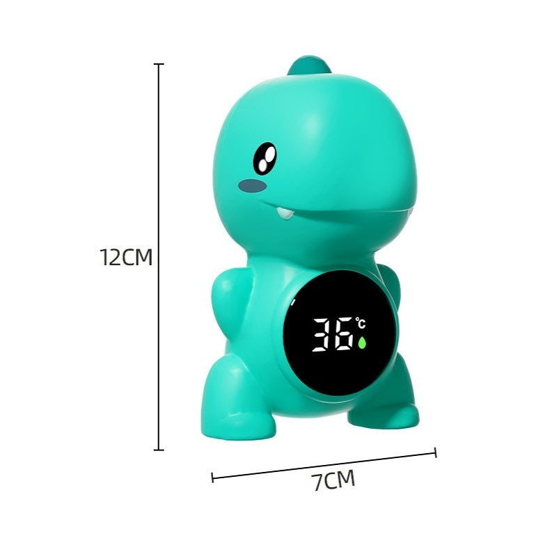 Termometru Electronic LED pentru Baie, Plutitor, Rezistent la apa, IPX7, Multifunctional, 3 Trepte de Temperatura, Model Dinozaur, 12x7cm, Verde