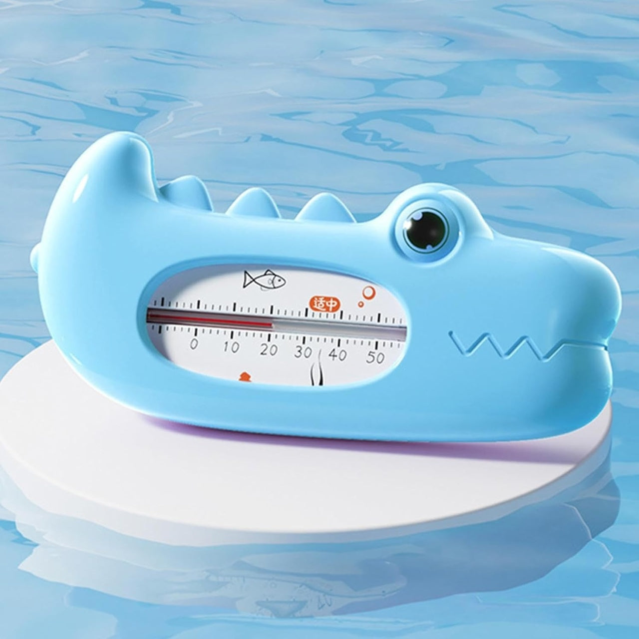 Termometru pentru Baie, Plutitor, Rezistent la apa, Multifunctional, Model Crocodil, 2.7x6.5x3.7 cm, Albastru