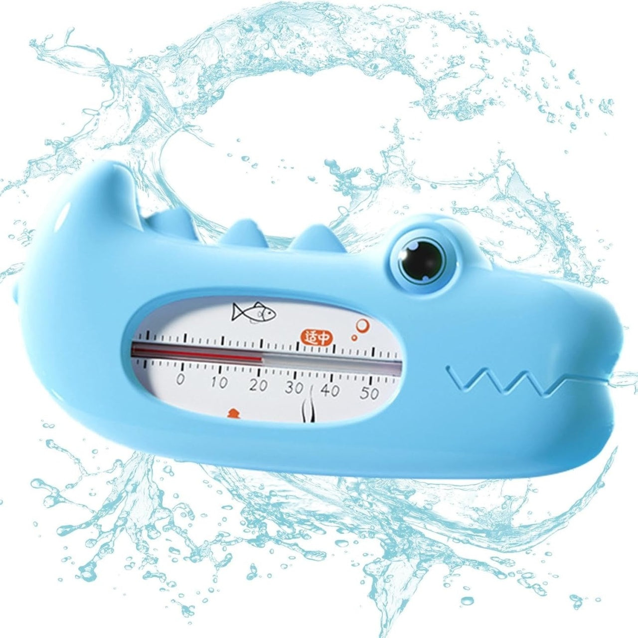 Termometru pentru Baie, Plutitor, Rezistent la apa, Multifunctional, Model Crocodil, 2.7x6.5x3.7 cm, Albastru