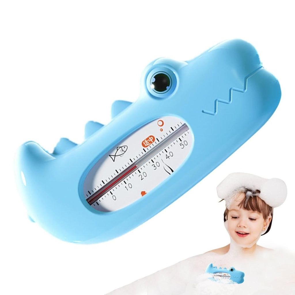 Termometru pentru Baie, Plutitor, Rezistent la apa, Multifunctional, Model Crocodil, 2.7x6.5x3.7 cm, Albastru