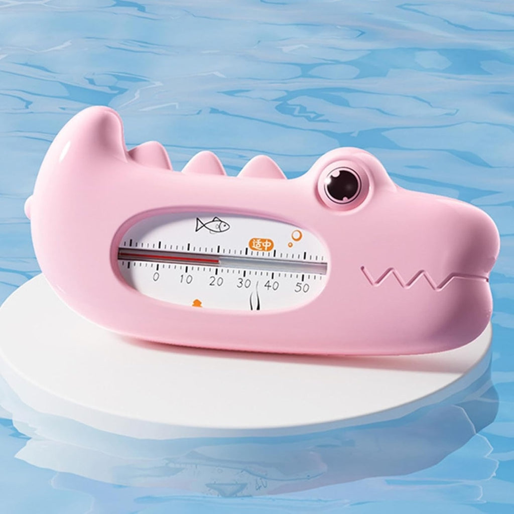 Termometru pentru Baie, Plutitor, Rezistent la apa, Multifunctional, Model Crocodil, 2.7x6.5x3.7 cm, Roz