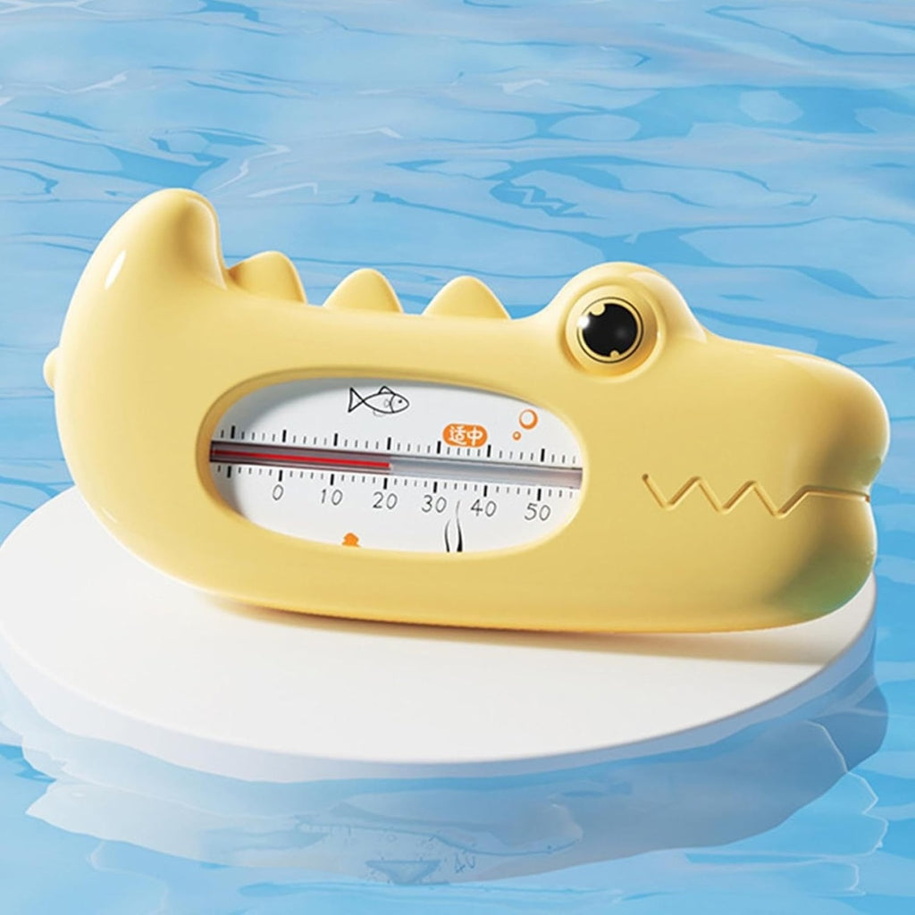 Termometru pentru Baie, Plutitor, Rezistent la apa, Multifunctional, Model Crocodil, 2.7x6.5x3.7 cm, Galben