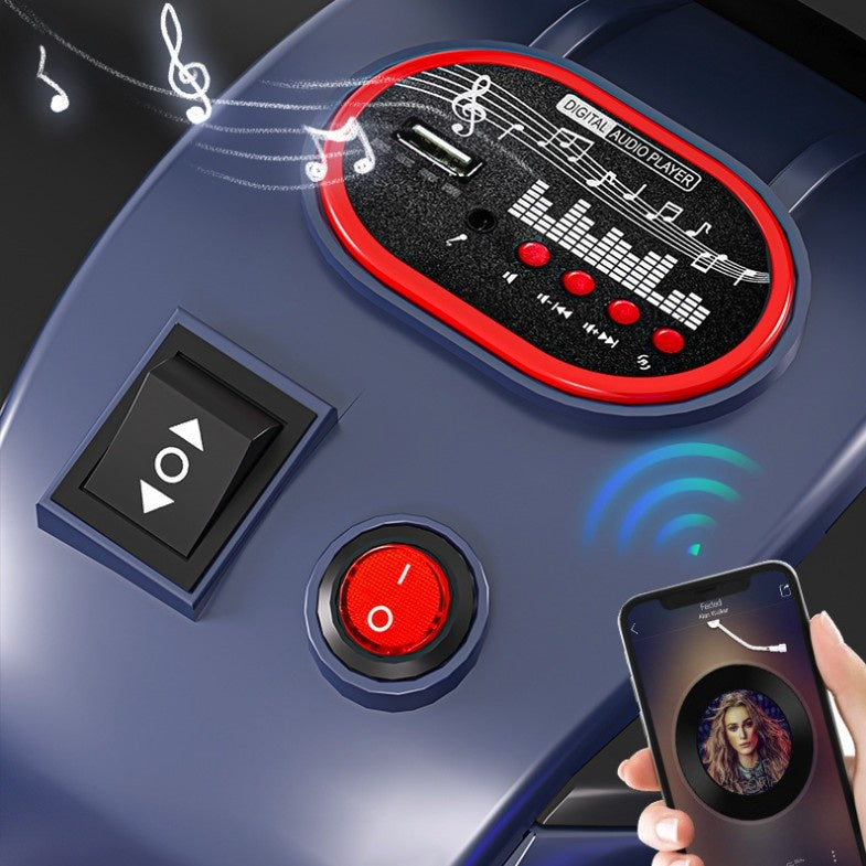 Tricicleta Electrica pentru Copii, cu 2 Acumulatoare 380*2, tip 6V7, Bluetooth, Sistem Anti-Rasturnare, Sistem de Lumini si Sunet, 6+ Ani, 95 x 58 x 45 cm, Rosu Negru